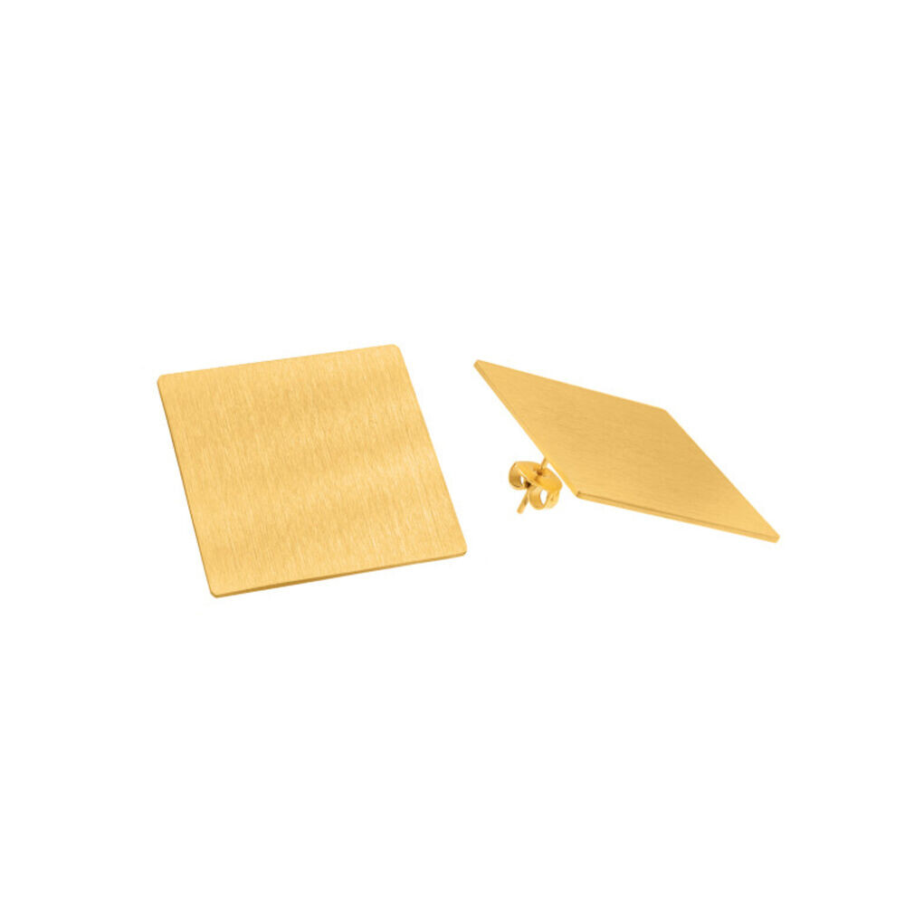 Štvorcové matné náušnice z pozlátenej chirurgickej ocele 18998