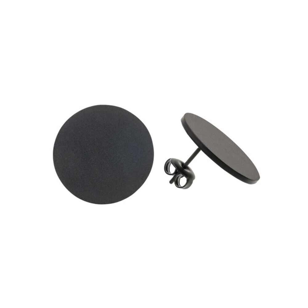 Minimalistické čierne matné okrúhle náušnice 19000