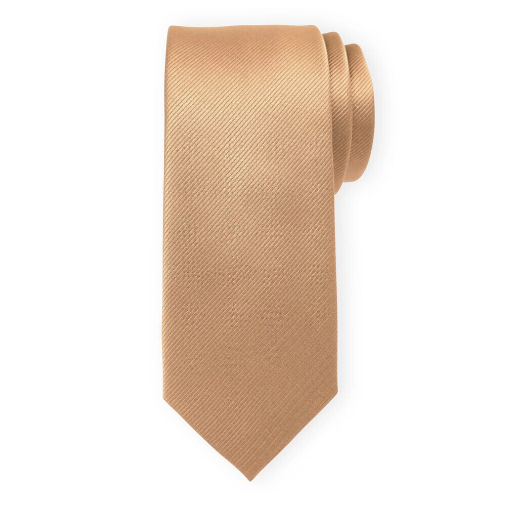 Pánska kravata hnedej farby s prúžkovaným vzorom 19314