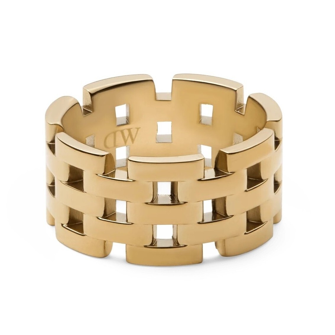 Daniel Wellington Úchvatný pozlátený prsteň z ocele 5-Link DW0040100 54 mm