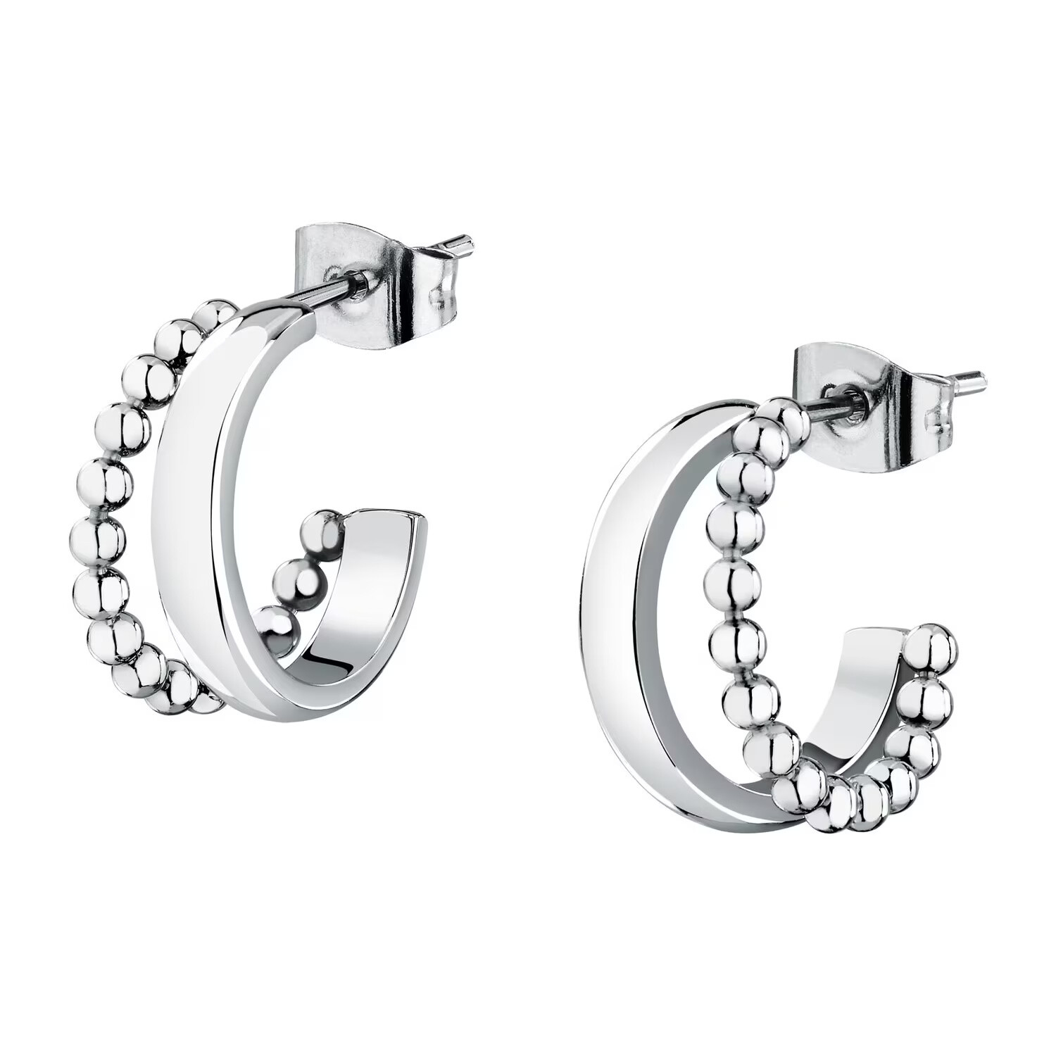 La Petite Story Dizajnové kruhové náušnice z ocele Earrings LPS01AYQ135