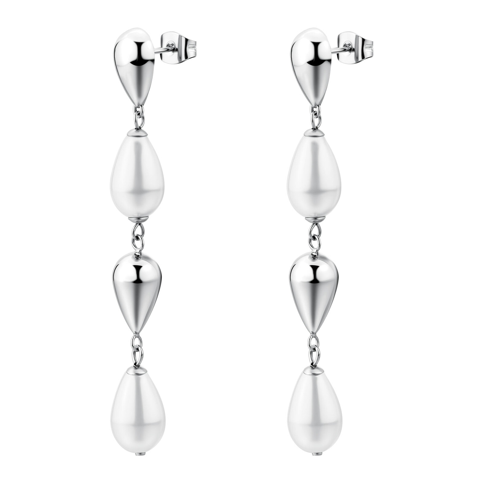 Brosway Moderné dlhé náušnice s umelými perlami Perfect BPC76