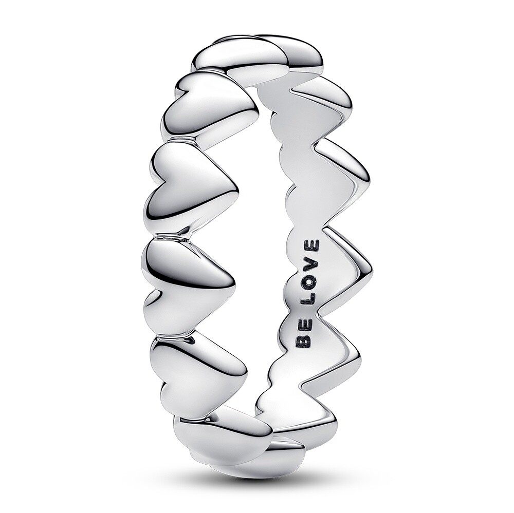 Pandora Strieborný srdiečkový prsteň 193427C00 52 mm