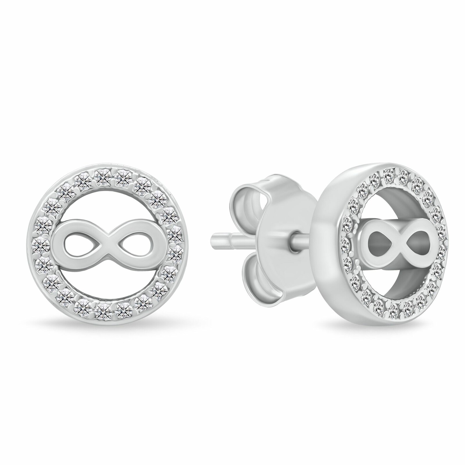 Brilio Silver Strieborné kôstky Nekonečno so zirkónmi EA1241W