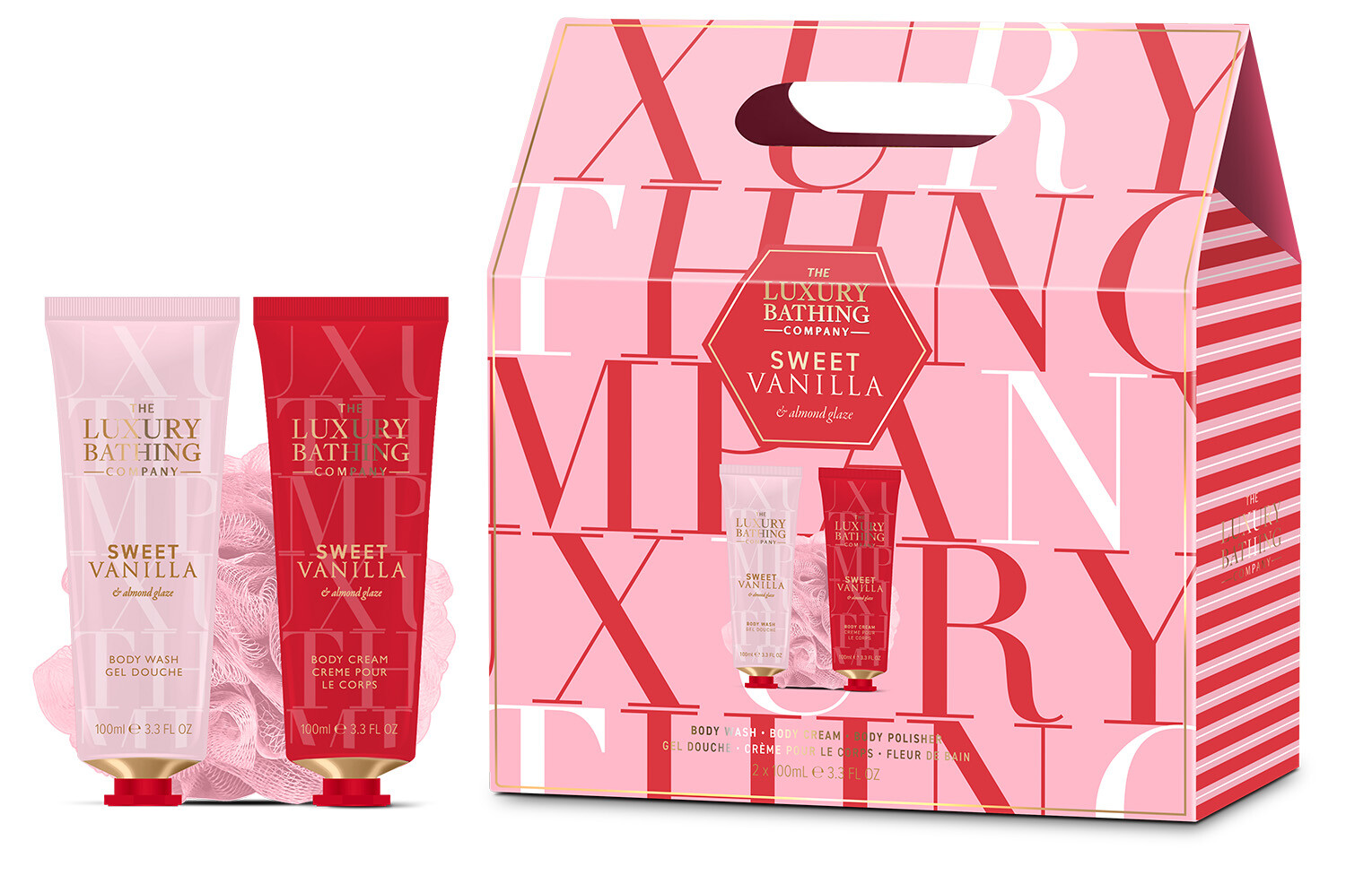 The Luxury Bathing Company Darčeková sada starostlivosti o telo Vanilka & Mandle 3 ks
