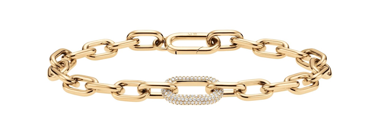 Daniel Wellington Luxusný pozlátený náramok s kryštálmi Crystal Link DW00400572 15,5 cm