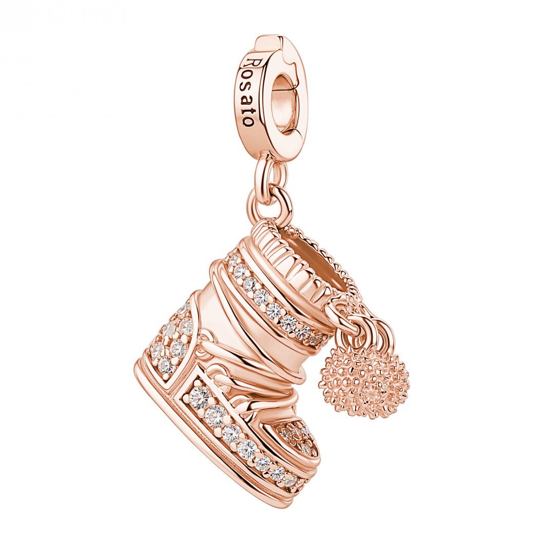 Rosato Pozlátený prívesok Topánka Moon Boot s čírymi zirkónmi Storie RZ259