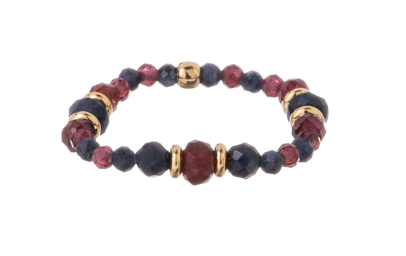 Alisia Prekrásny prsteň z granátu a zafíru AL5238.01.000.D 53 mm