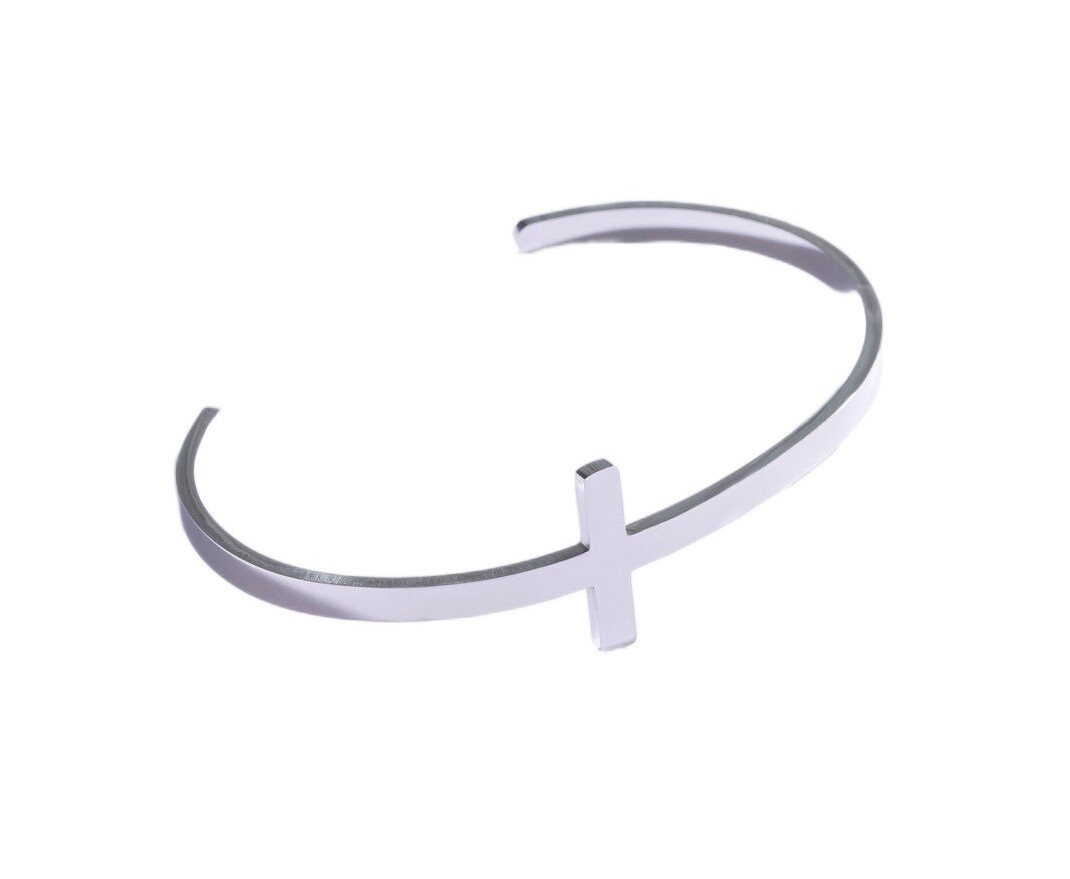 Marc Malone Pánsky otvorený náramok s krížikom MCGB5004S