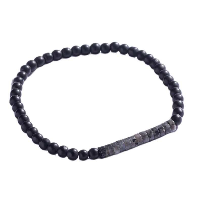 Marc Malone Korálkový náramok s larvikitom pre mužov MCGB5105