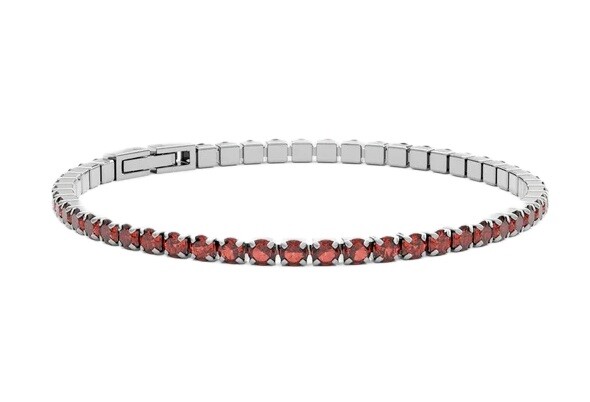 Furiosa Tenisový náramok s červenými kryštálmi Swarovski SB-CHERRYTENNIS-S 16 cm