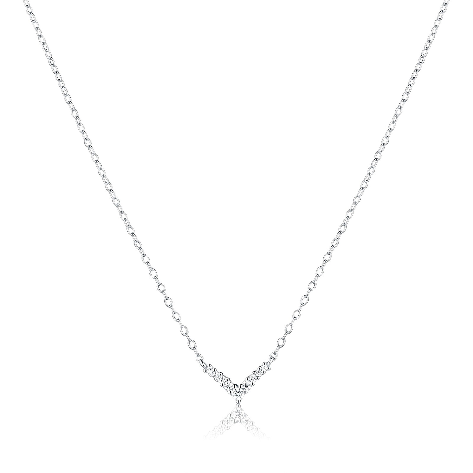 JVD Jemný strieborný náhrdelník so zirkónmi SVLN0625X61BI45
