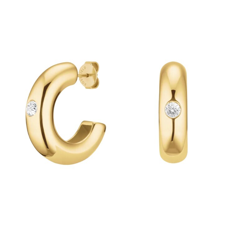 Rosefield Trblietavé pozlátené kruhy s kryštálom Solitaire JEBCG-J1200