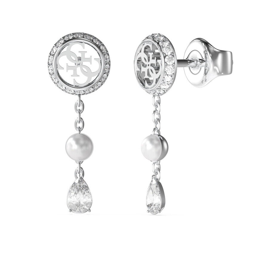 Guess Visiace náušnice s perličkou a zirkónmi Tiny Pearly JUBE05521JWRHT/U