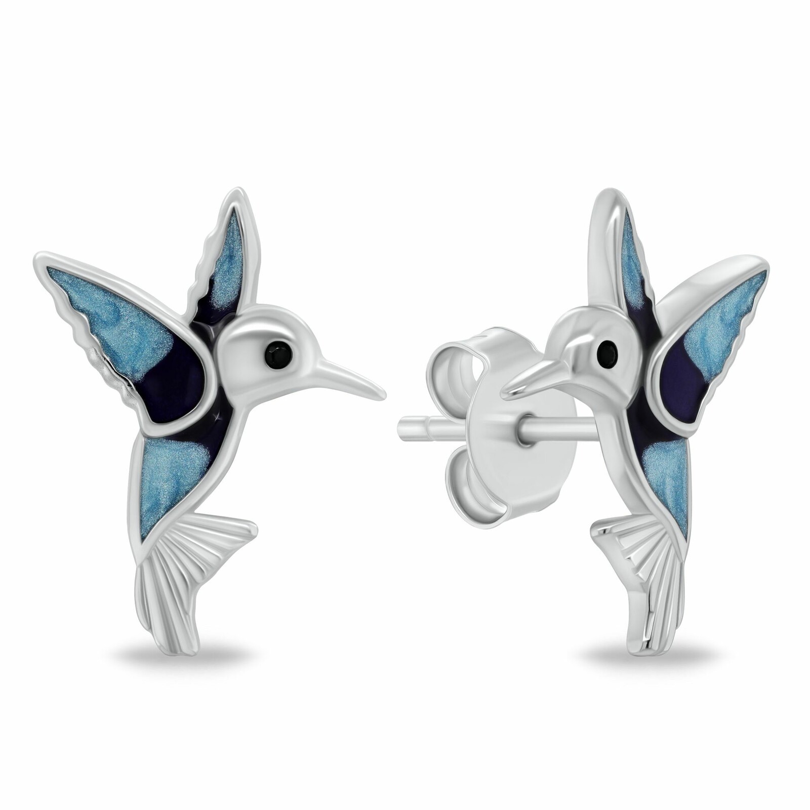 Brilio Silver Krásne strieborné náušnice Kolibríky EA1205W