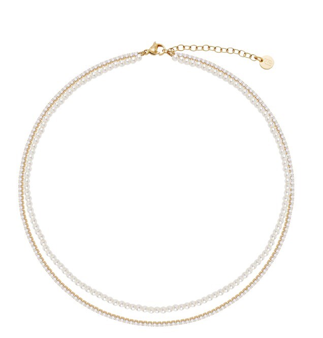 Liu Jo Pozlátený dvojitý perlový náhrdelník pre ženy LJ3026