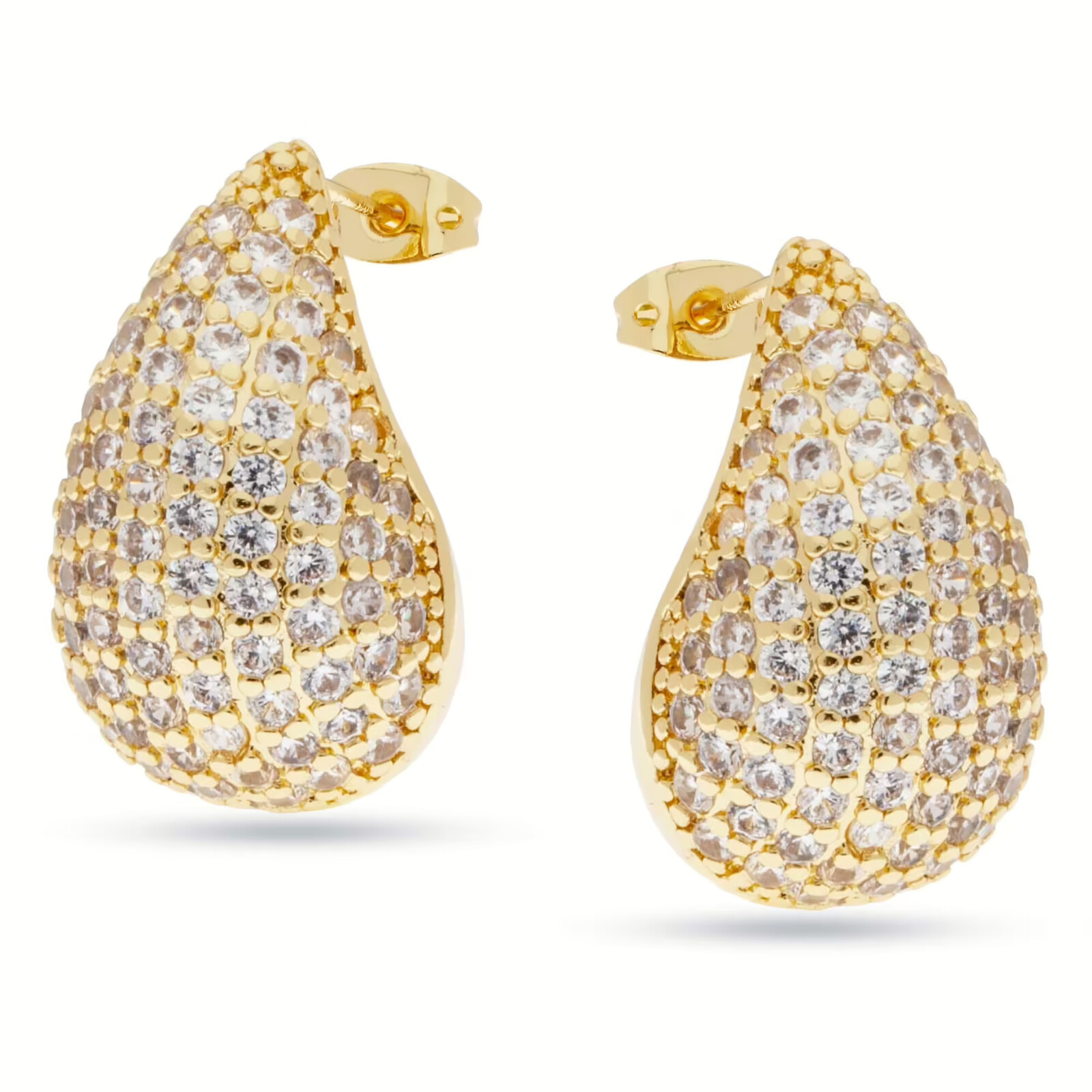 Liu Jo Pozlátené náušnice so zirkónmi Tear Drop Essential LJ2719