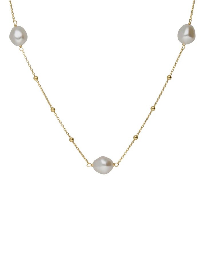 Victoria Cruz Dlhý pozlátený náhrdelník so syntetickými perlami Sera A5566-00DG