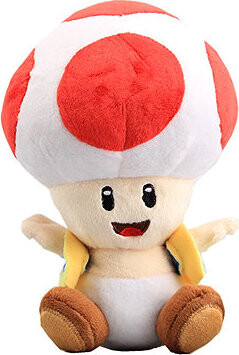 Plush Super Mario Toad červená huba 17 cm
