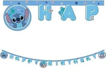 SMART BALLOONS Stitch a Angel, Happy birthday, 200 cm