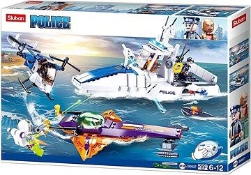 Sluban Polícia M38-B0827 Loď s vrtuľníkom zasahujú na mori