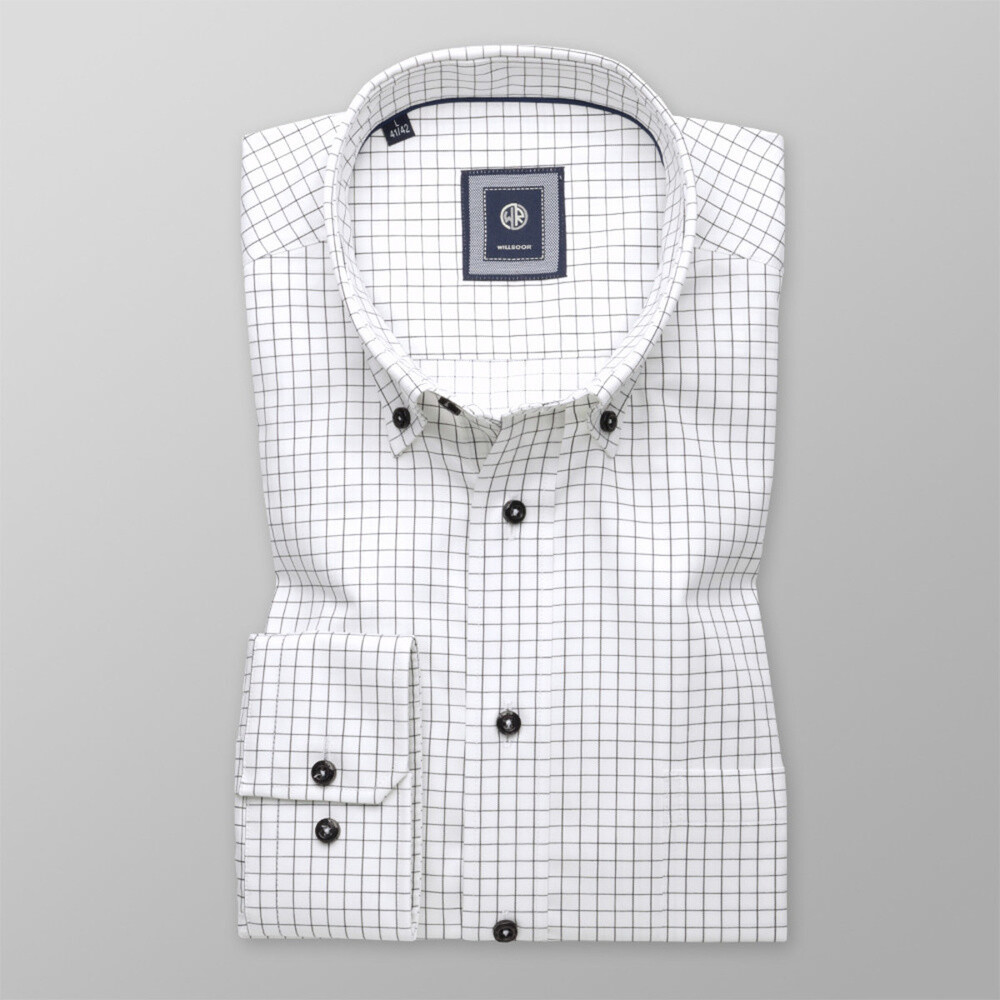 Košeľa London čierny kockovaný vzor (výška 176 - 182) 10580