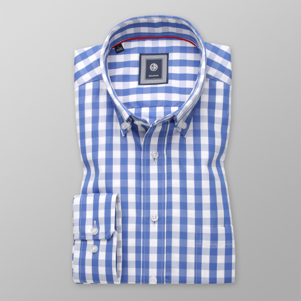 Košeľa klasická s modrým vzorom (výška 176 - 182) 11074