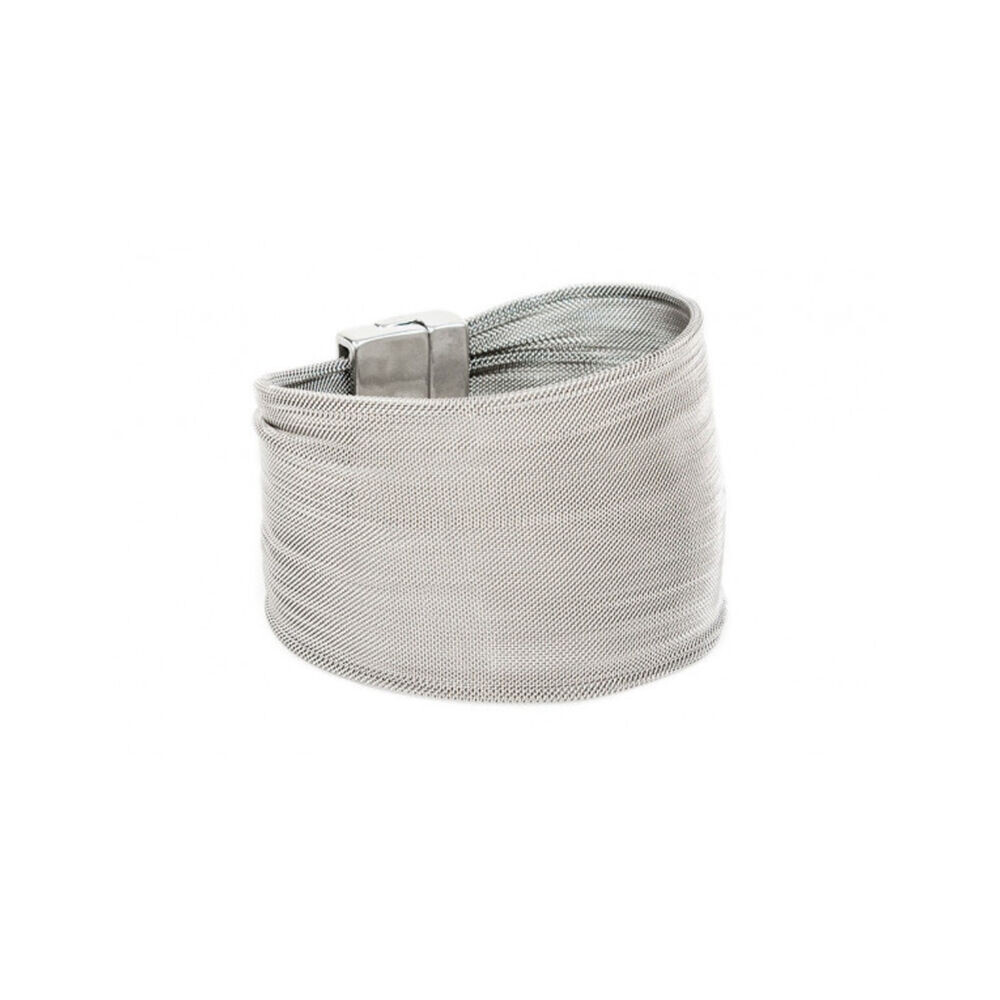 Náramok z oceľovej sieťoviny s lesklým magnetickým zapínaním 18381