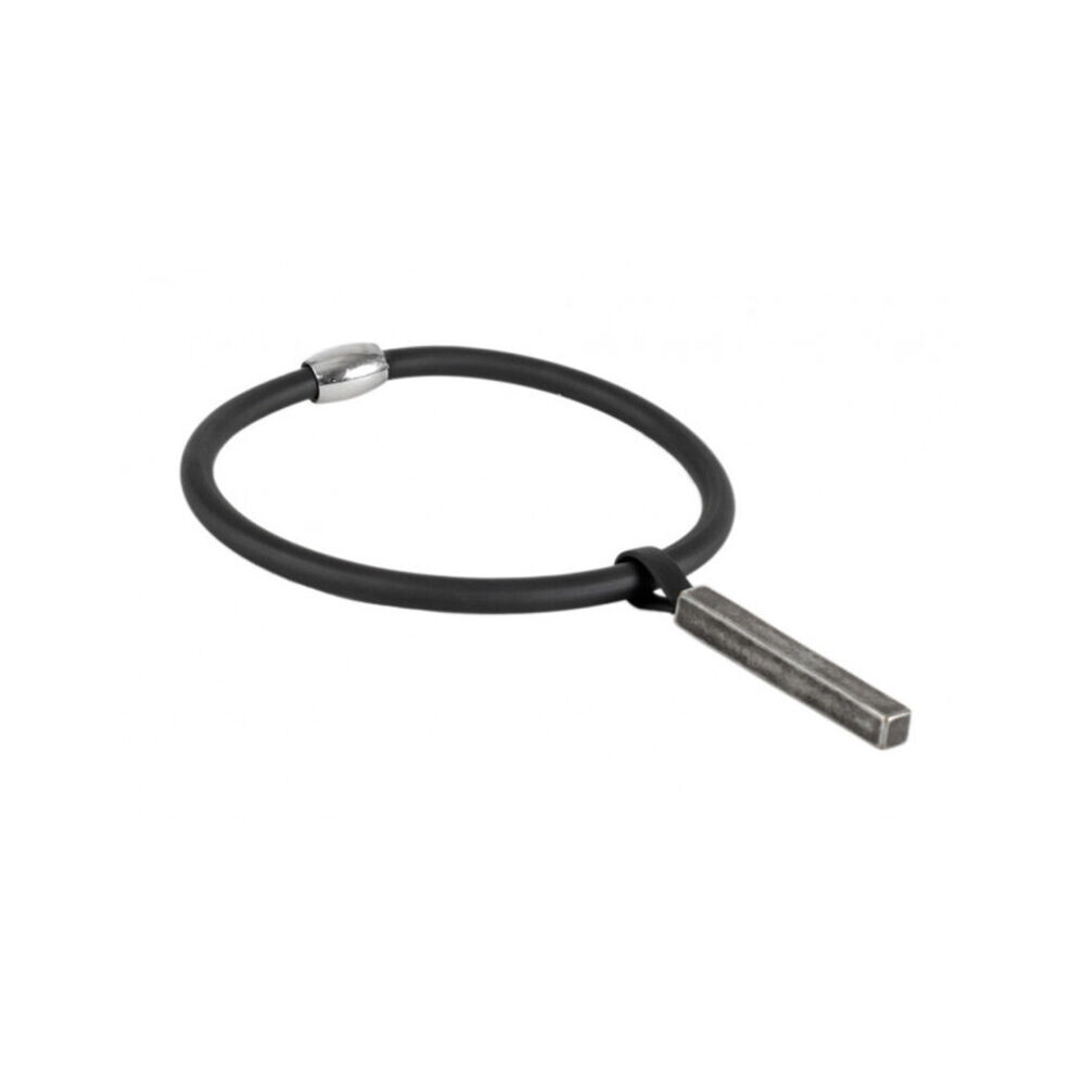 Kaučukový choker náhrdelník s kovovým príveskom - matným hranolom 18460