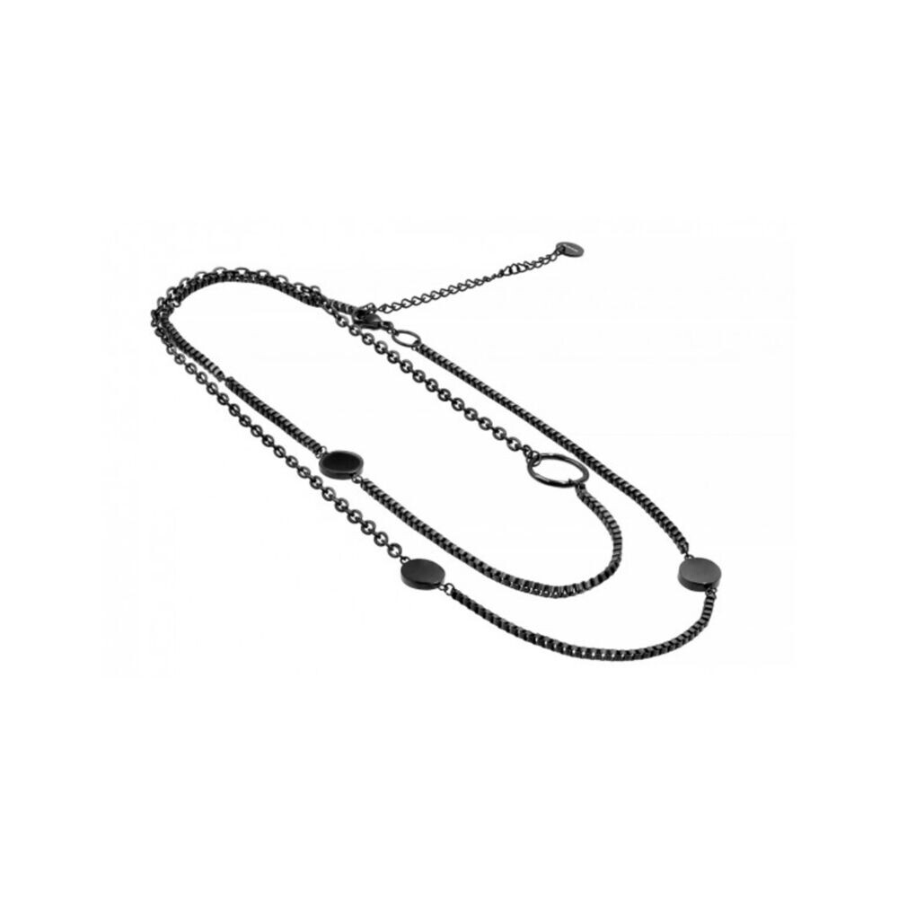 Dvojitá čierna retiazka na krk z chirurgickej ocele 18666