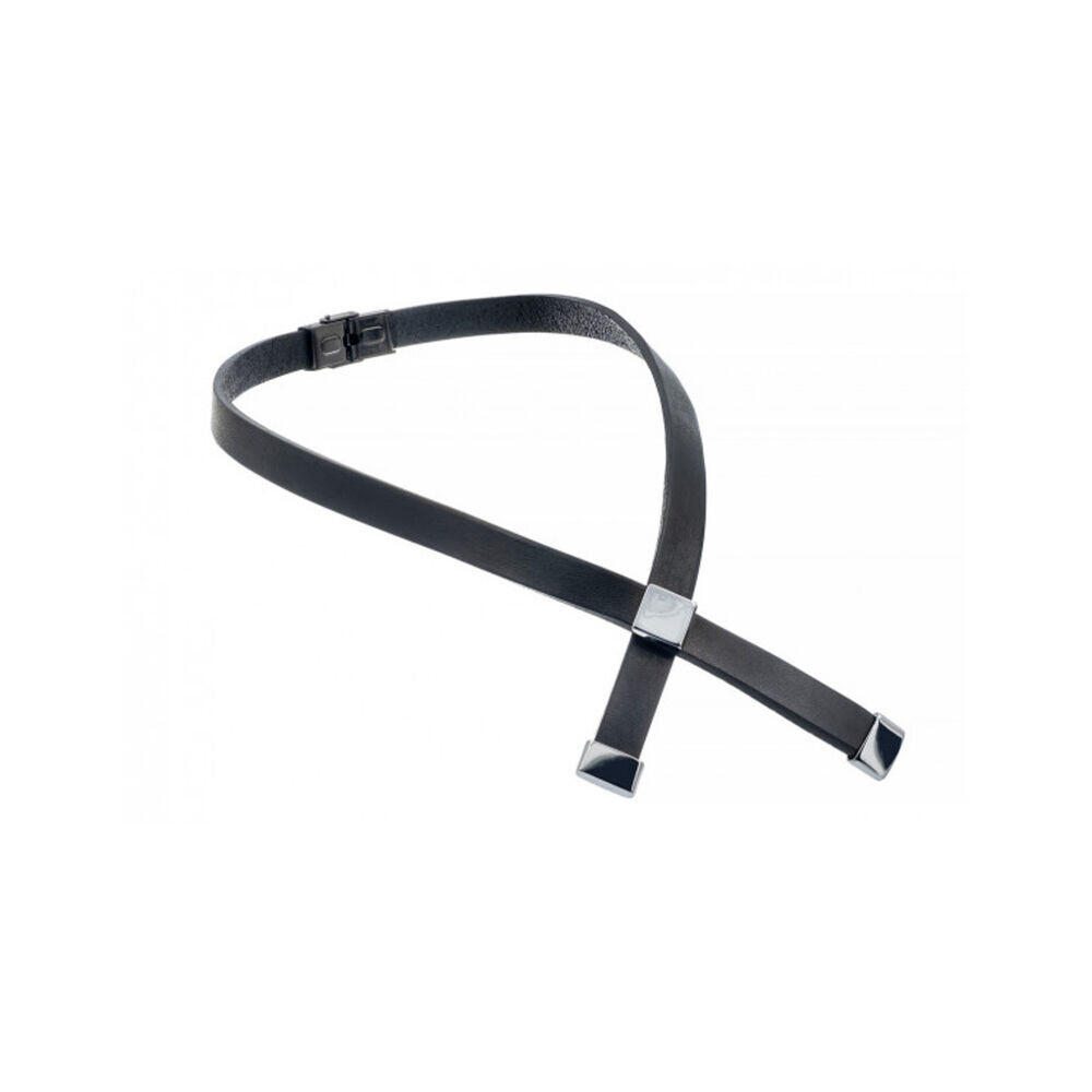 Dámsky náhrdelník vyrobený z prírodnej kože a lesklej ocele 18736