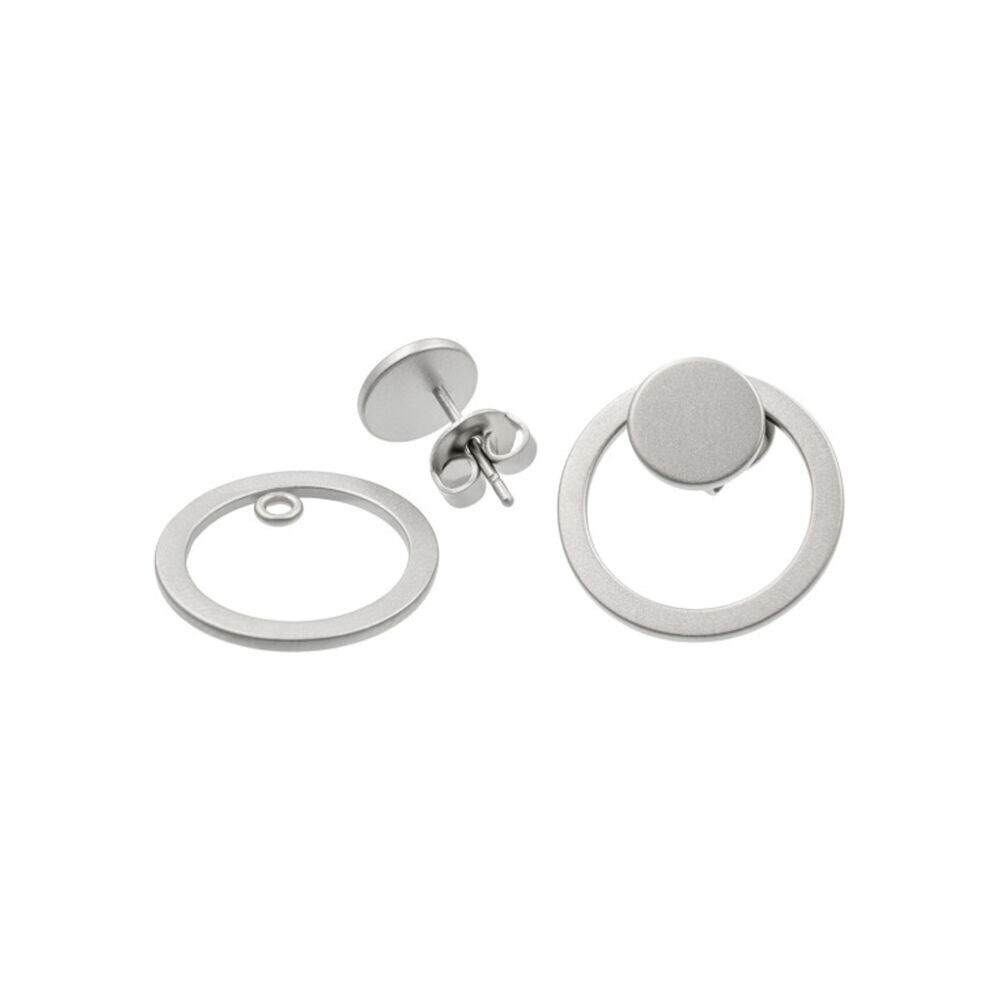 Sada menších okrúhlych náušníc 2v1 z brúsenej chirurgickej ocele 18904