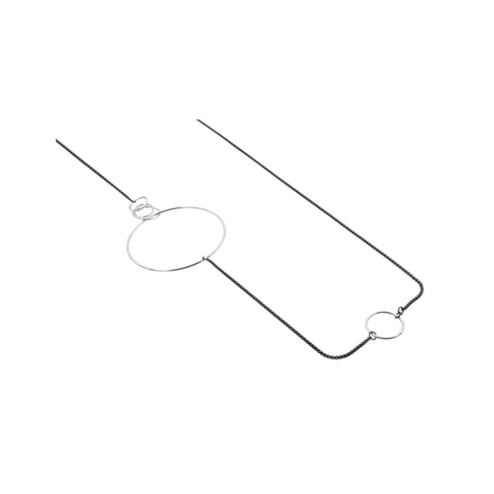 Retiazka na krk čierno-striebornej farby z chirurgickej ocele 19002