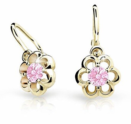 Cutie Jewellery Zlaté detské náušnice C1947-10-X-1 ružová