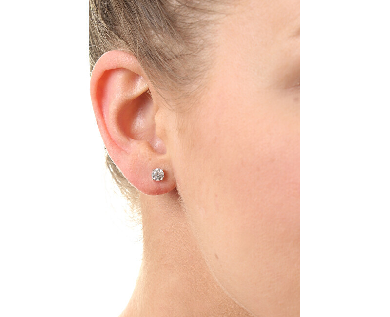 MOISS Pôvabné kôstkové náušnice so zirkónmi E000143 0,5 cm