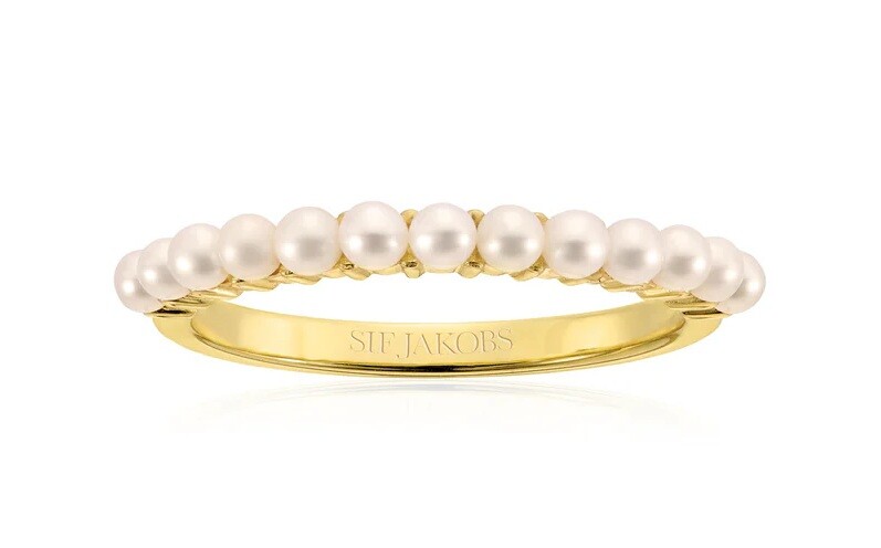 Sif Jakobs Pôvabný pozlátený s pravými perlami Ellera SJ-R2869-P-YG 56 mm