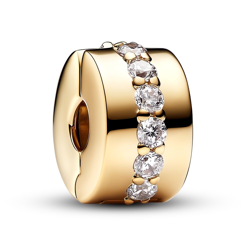 Pandora Pozlátená klipová korálka so zirkónmi Shine 761972C01