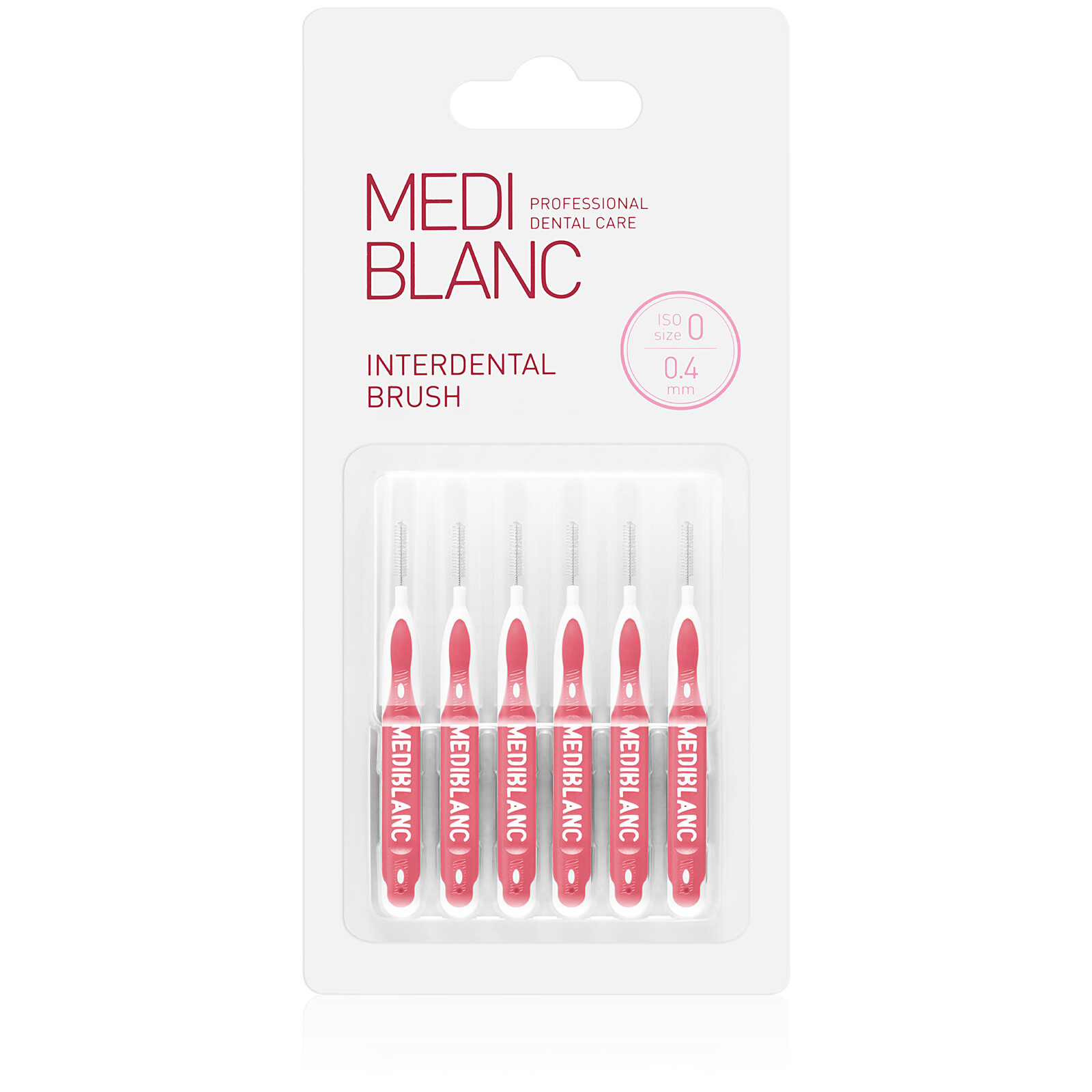 MEDIBLANC Medzizubná kefka tvaru I 0,4 mm ružová 6 ks