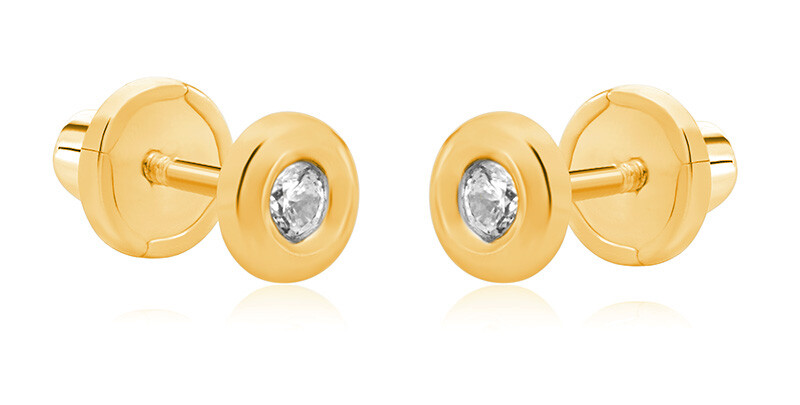 Brilio Drobné náušnice zo žltého zlata so zirkónmi 14/122.200/17ZIR