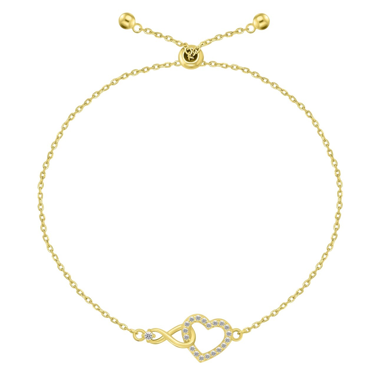 Brilio Silver Pozlátený posuvný náramok Nekonečná láska BRC252Y