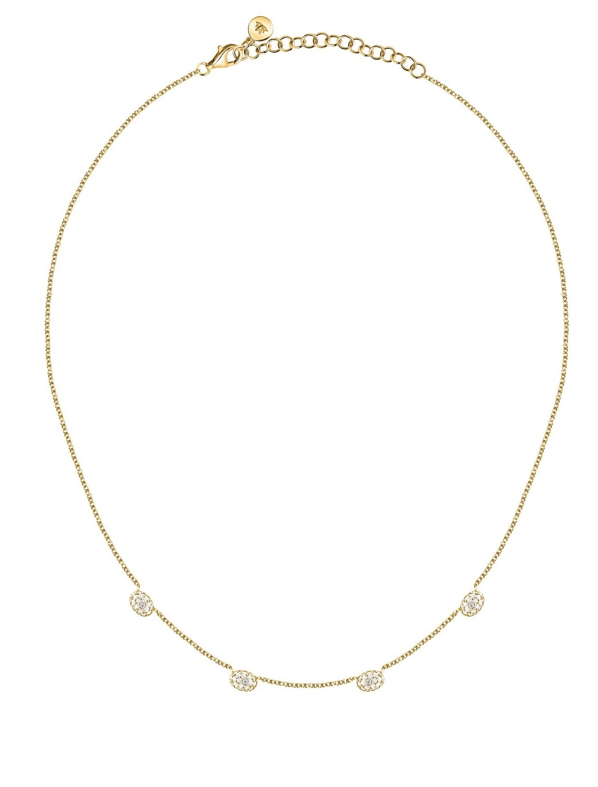 Morellato Blyštivý pozlátený náhrdelník s kubickými zirkónmi Pave` SAZB02