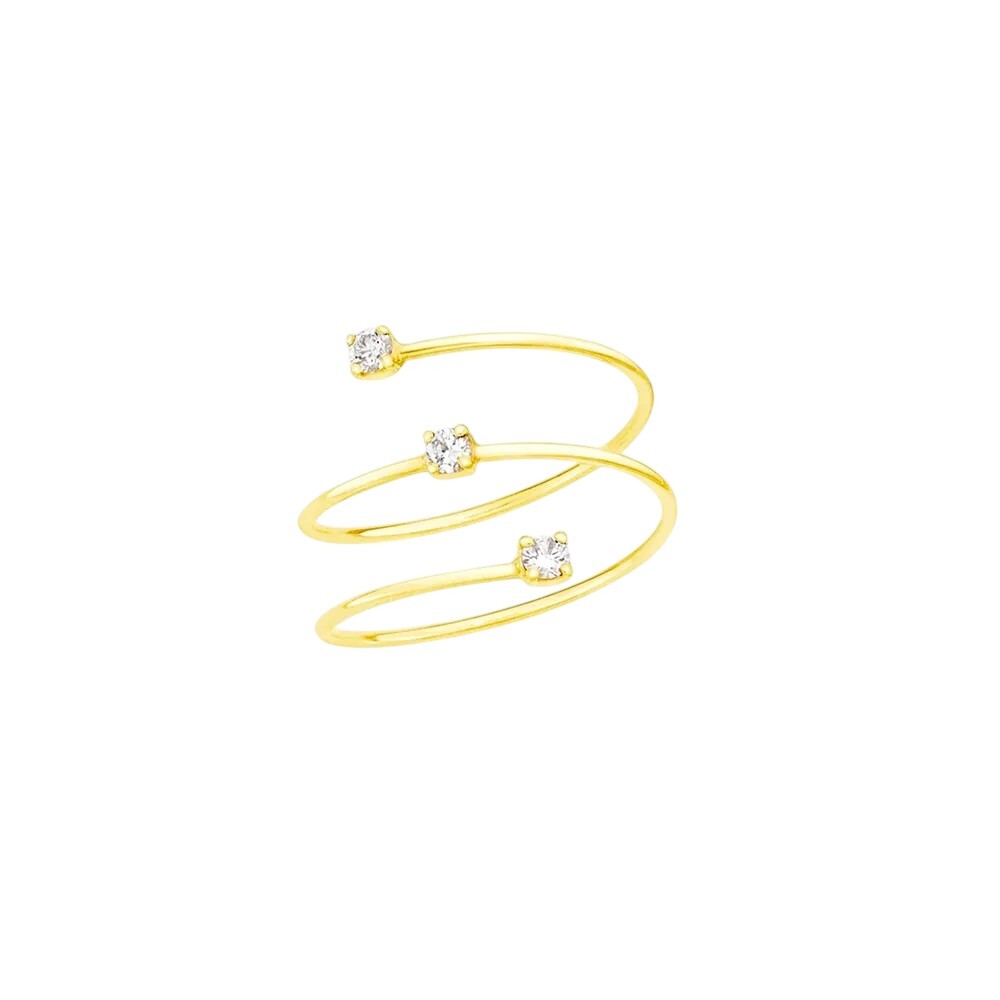 Liu Jo Dizajnový pozlátený otvorený prsteň so zirkónmi LJ2490M 58 mm