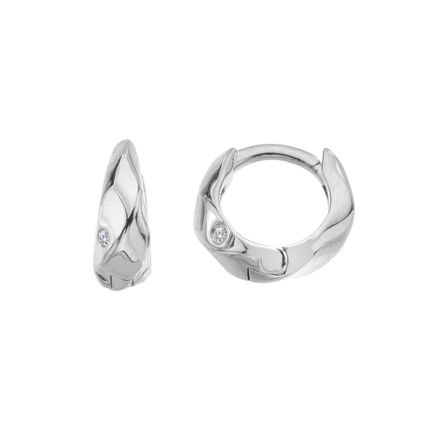 Hot Diamonds Krútené strieborné náušnice s diamantmi Much Loved DE869