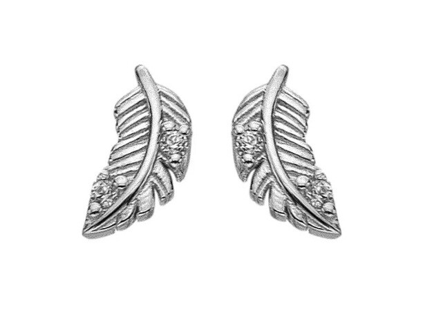 Hot Diamonds Strieborné náušnice Pierko s kubickými zirkónmi Silver Whisper SWE008