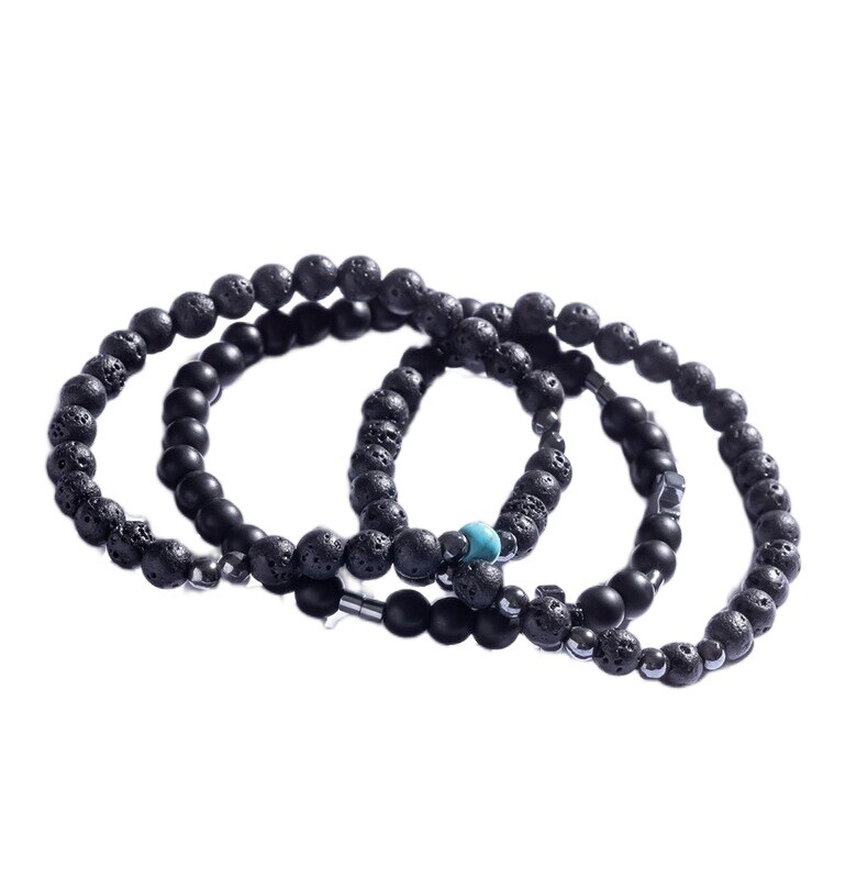 Marc Malone Súprava troch korálkových náramkov s minerálnymi kameňmi MCGB5089