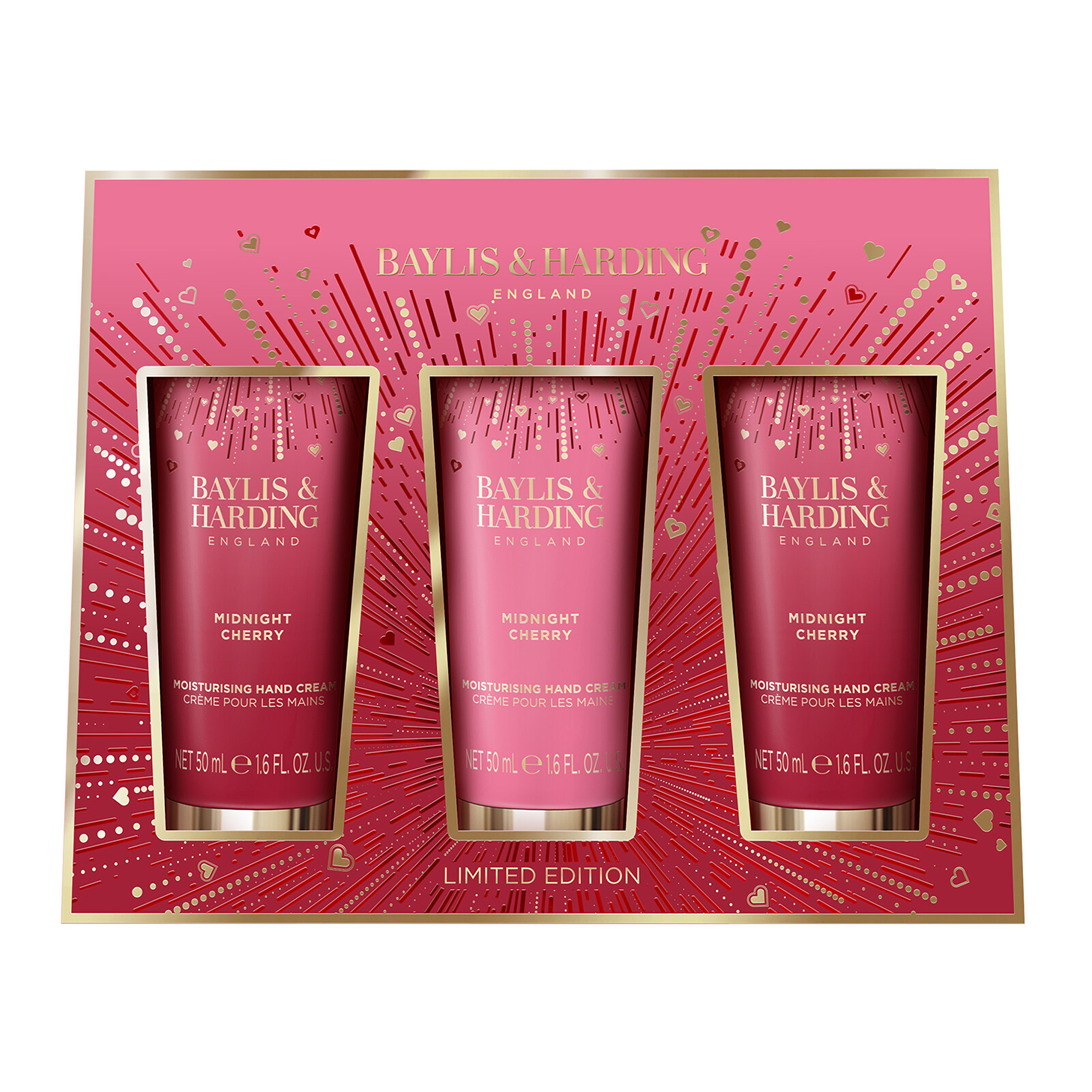 Baylis & Harding Darčeková sada krémov na ruky Midnight Cherry 3 x 50 ml