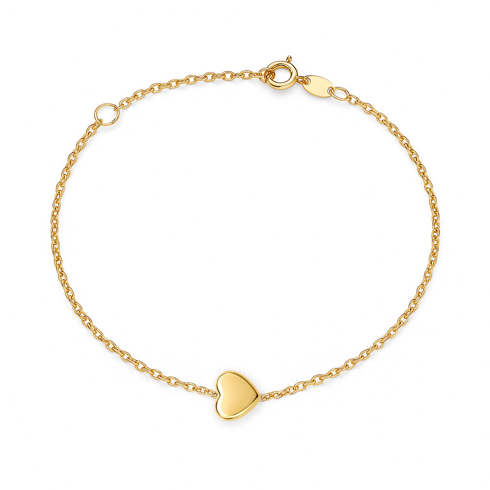 Brilio Romantický náramok zo žltého zlata so srdiečkom 14/773.031 Esp
