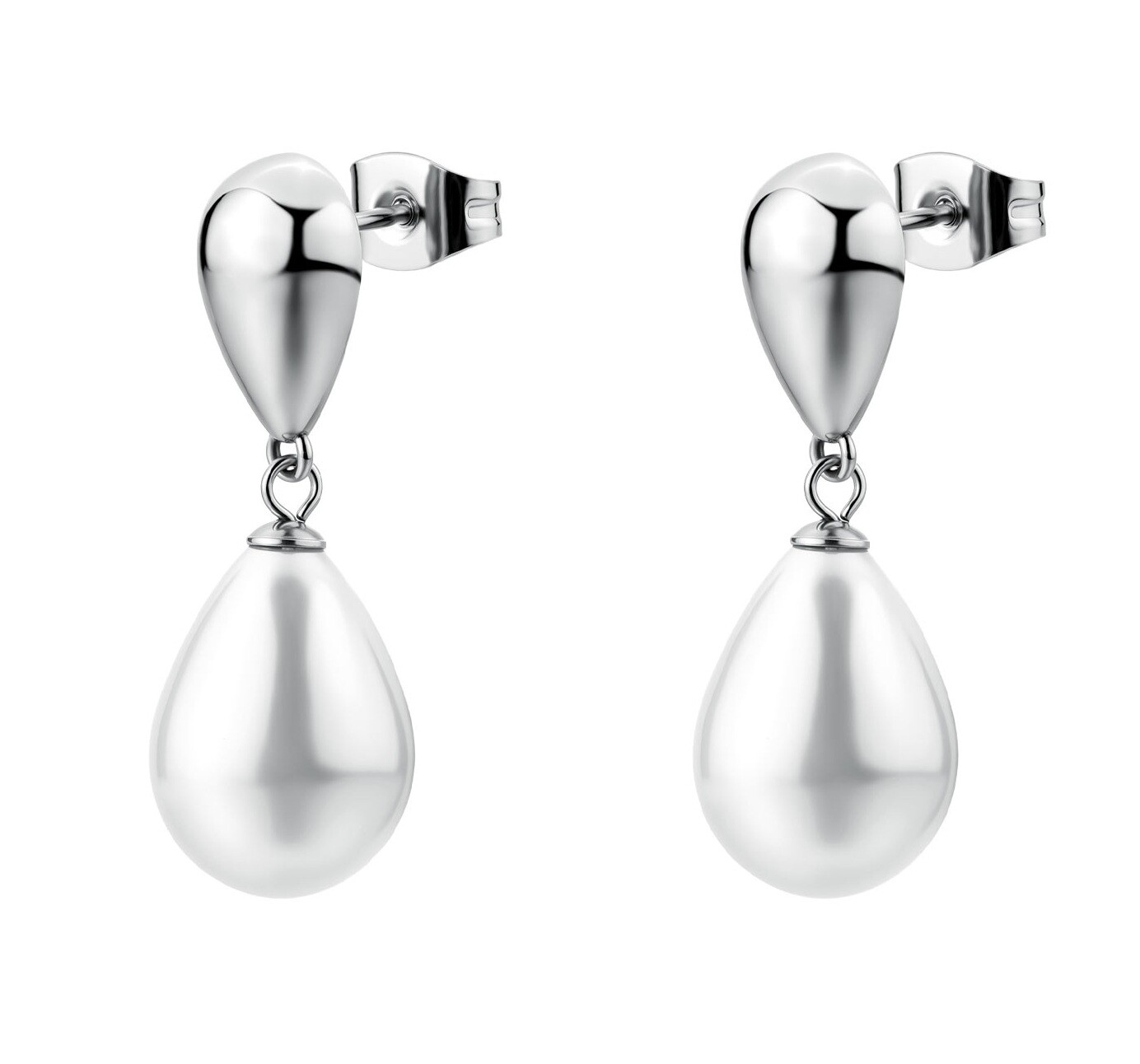 Brosway Visiace oceľové náušnice so syntetickou perlou Perfect BPC74