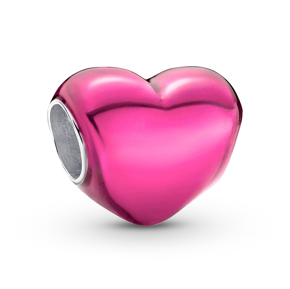 Pandora Romantická korálka Metalické ružové srdce Moments 793337C03