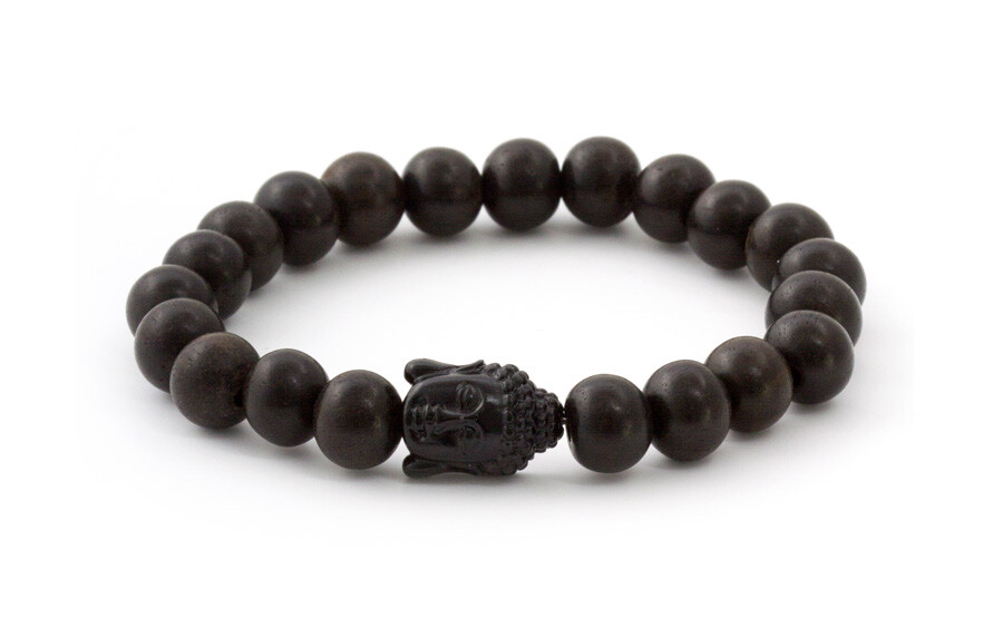 Agato Korálkový náramok z ebenového dreva MINK03 17 cm